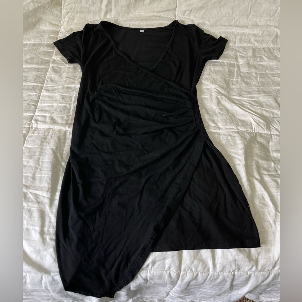 Asymmetrical Stretch Little Black Dress